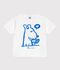 Camiseta infantil de manga corta de algod&oacute;n blanco