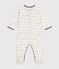 Pijama de terciopelo para bebé blanco MARSHMALLOW/blanco MULTICO