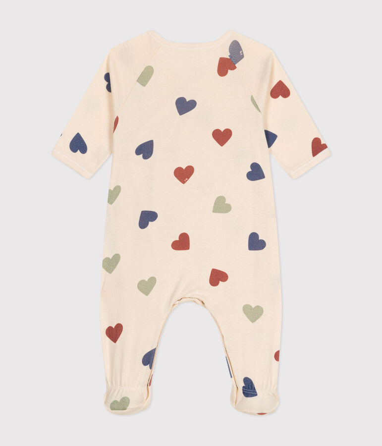 Pijama de algod&oacute;n con corazones para beb&eacute; crudo/multicolor