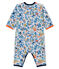 Pelele de punto acanalado para bebé de niño gris POUSSIERE/blanco MULTICO