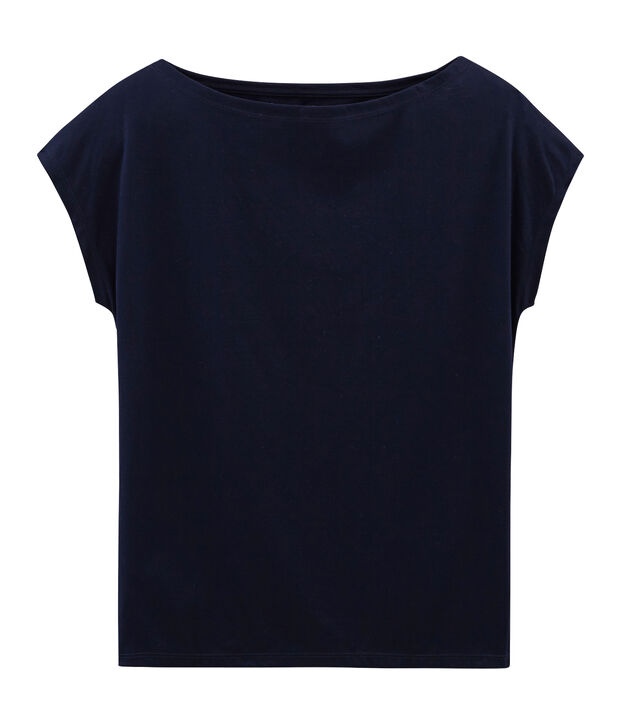 Camiseta manga corta de algod&oacute;n Sea Island para mujer azul