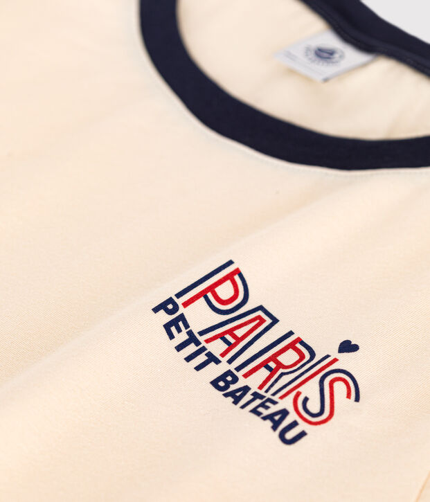 Camiseta La Recta con Par&iacute;s de algod&oacute;n para mujer crudo