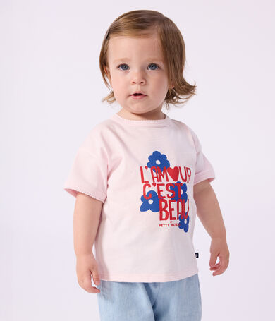 Camiseta de algod&oacute;n de manga corta con estampado para beb&eacute;