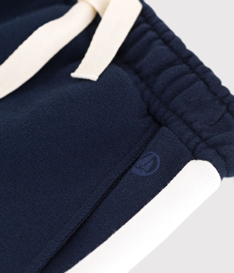 Bermudas cortas infantiles de algod&oacute;n liso azul