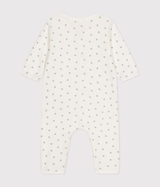 Pijama sin pies de algodón para bebé blanco MARSHMALLOW/ HERBIER