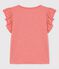 Camiseta de manga corta de algodón de niña rosa PAPAYE