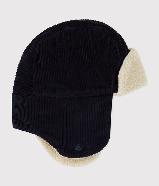 Gorro «chapka» infantil de terciopelo y borreguito azul SMOKING