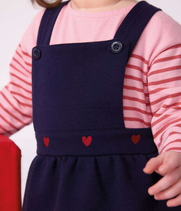 Vestido sin mangas de algod&oacute;n con bordado de corazones para beb&eacute; SOIR
