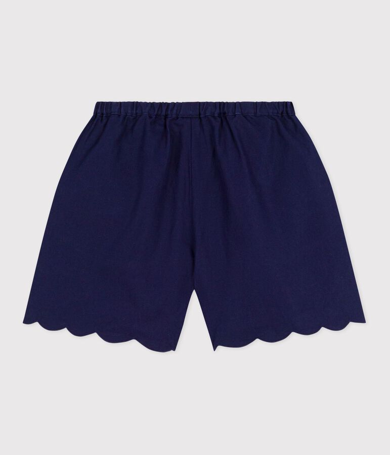 Shorts infantiles de algod&oacute;n liso azul SOIR