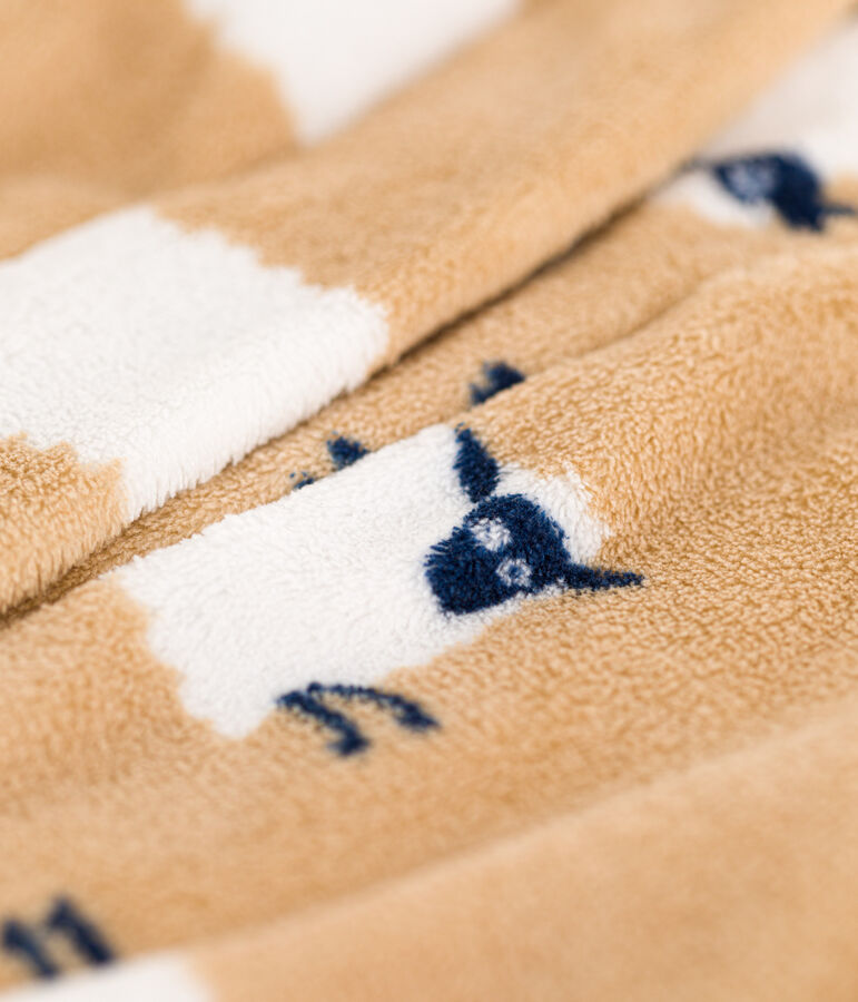 Bata de tejido polar para ni&ntilde;o/ni&ntilde;a beige/multicolor