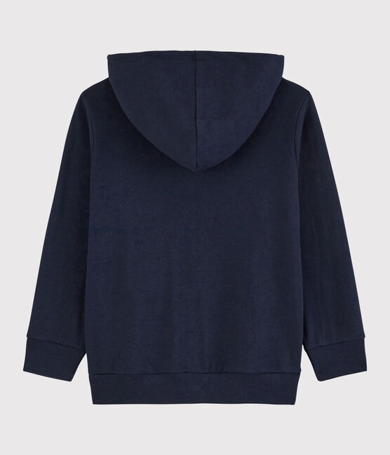 Sudadera con cremallera y capucha de algodón de niño azul SMOKING