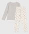 Pijama infantil de algodón con estampado de pingüino gris BELUGA/blanco MULTICO