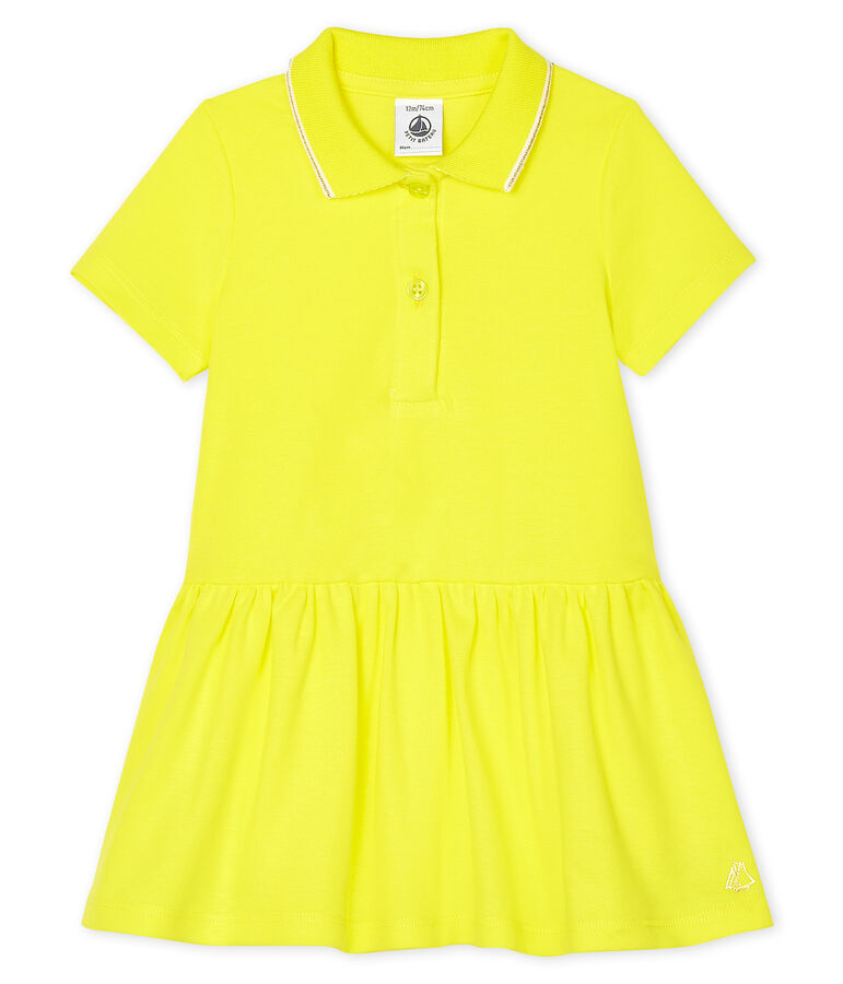 Vestido de polo para beb&eacute; ni&ntilde;a amarillo