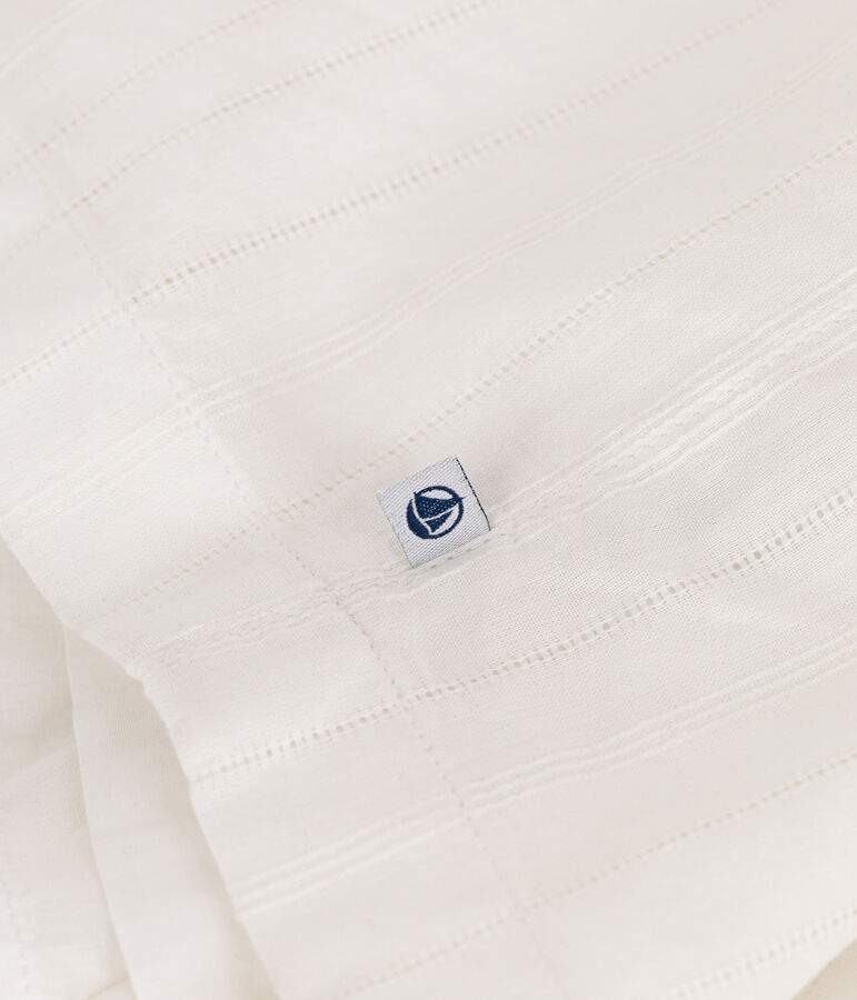 Vestido infantil largo de tirantes de algod&oacute;n liso blanco