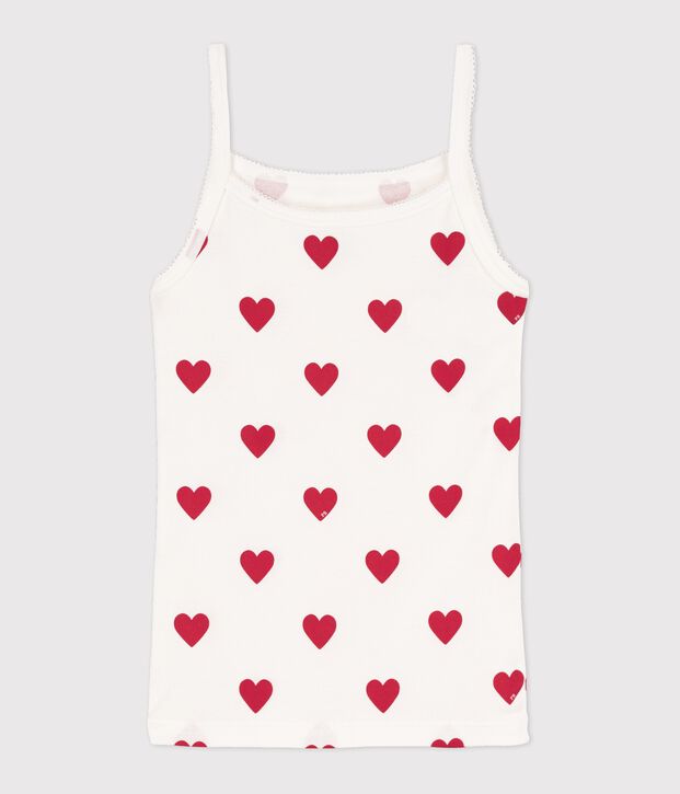 Camiseta de tirantes L'ICONIQUE de algod&oacute;n ORG&Aacute;NICO de mujer blanco/rojo