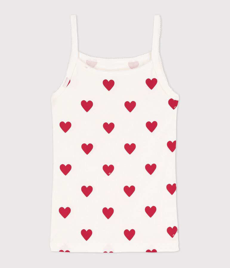 Camiseta de tirantes L'ICONIQUE de algod&oacute;n ORG&Aacute;NICO de mujer blanco/rojo