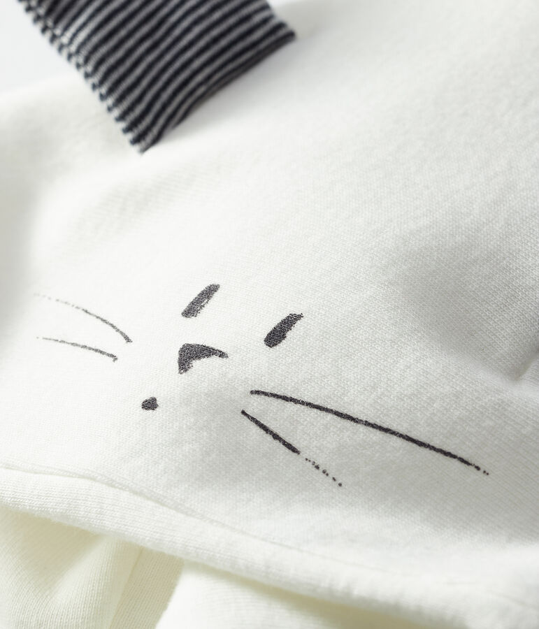 Capa a rayas con capucha de beb&eacute; de algod&oacute;n org&aacute;nico blanco/azul