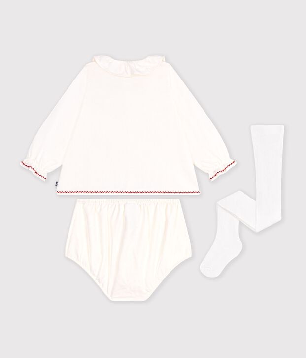 Estuche regalo con blusa, bombachos y leotardos para beb&eacute; multicolor