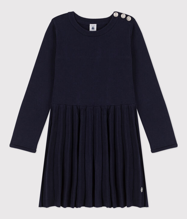 Vestido de manga larga de punto de ni&ntilde;a SMOKING