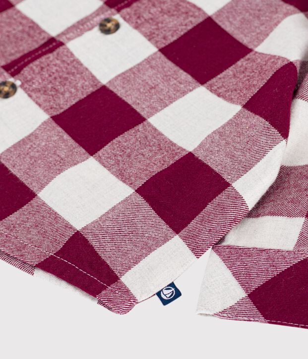 Camisa de franela a cuadros para beb&eacute; marron/beige