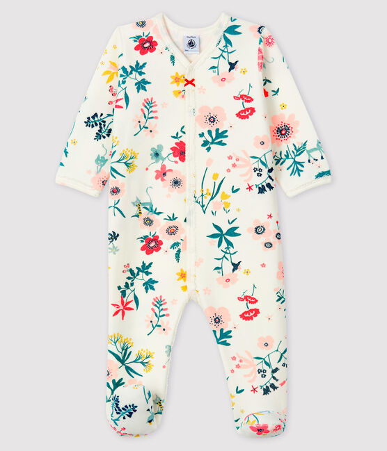 Pelele De Terciopelo Con Estampado De Flores Para Bebe Nina Marshmallow Multico Petit Bateau