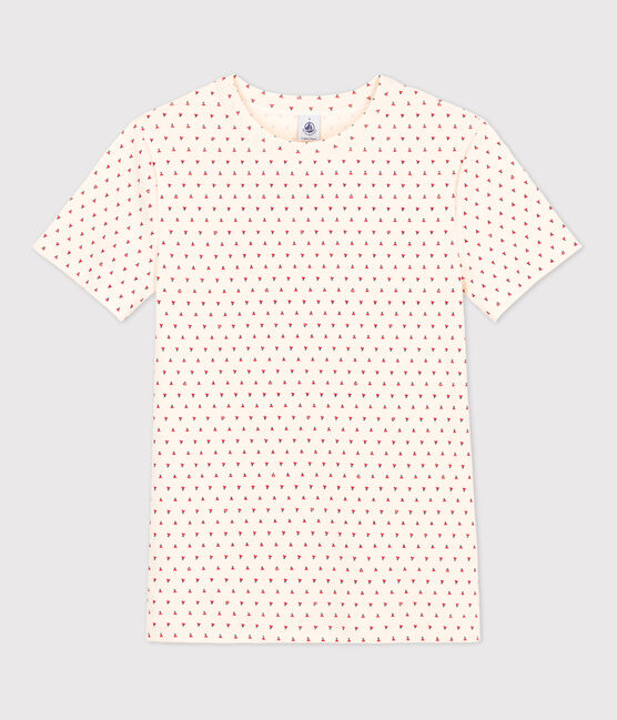Camiseta L'ICONIQUE de algodón con cuello redondo para mujer blanco AVALANCHE+STOP/ MULTICO