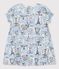 Vestido con estampado de París de popelina para bebé blanco MARSHMALLOW/blanco MULTICO