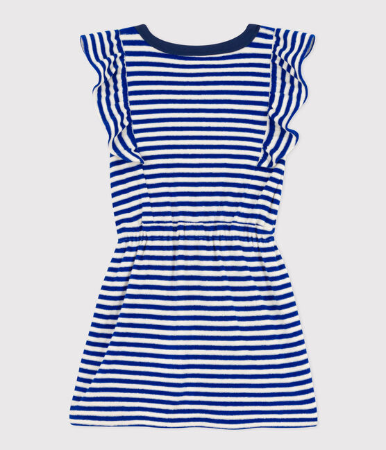 Vestido de rizo sin mangas a rayas para niña azul SURF/ AVALANCHE