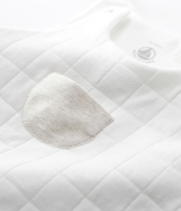 Peto de beb&eacute; acolchado de algod&oacute;n org&aacute;nico blanco