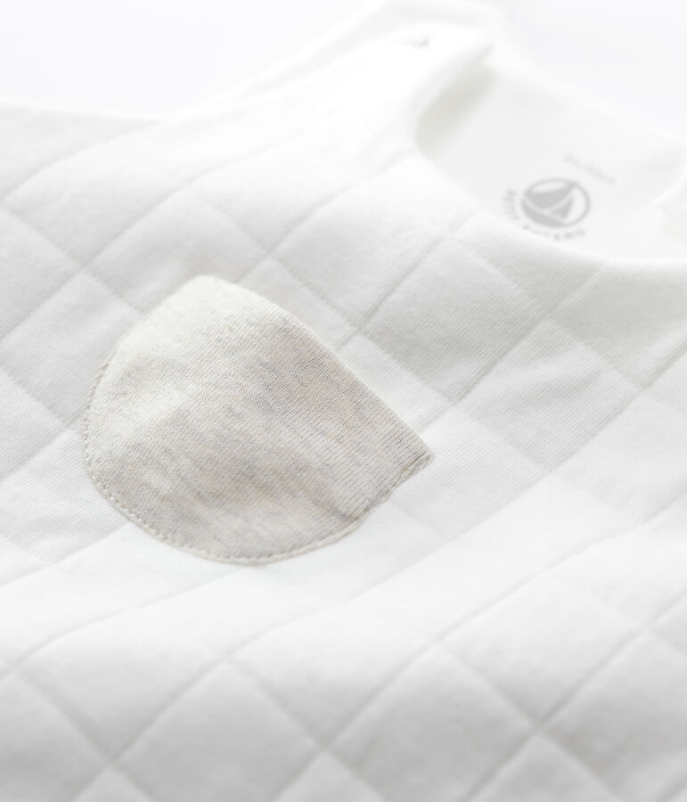 Peto de beb&eacute; acolchado de algod&oacute;n org&aacute;nico blanco