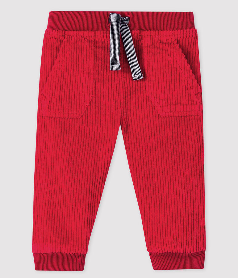 Pantal&oacute;n de terciopelo para beb&eacute; ni&ntilde;o rojo