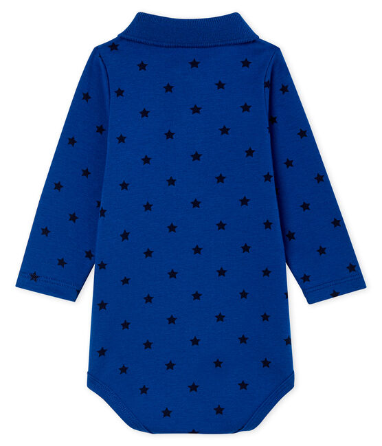 Body de manga larga con cuello de polo para bebé niño azul LIMOGES/azul SMOKING