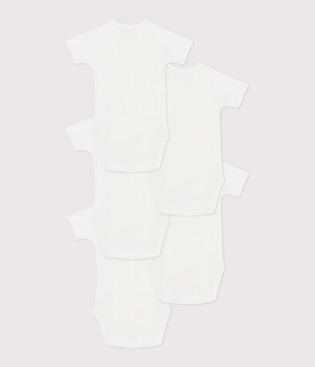 Juego de 5 bodis cruzados de algod&oacute;n de manga corta para beb&eacute; multicolor