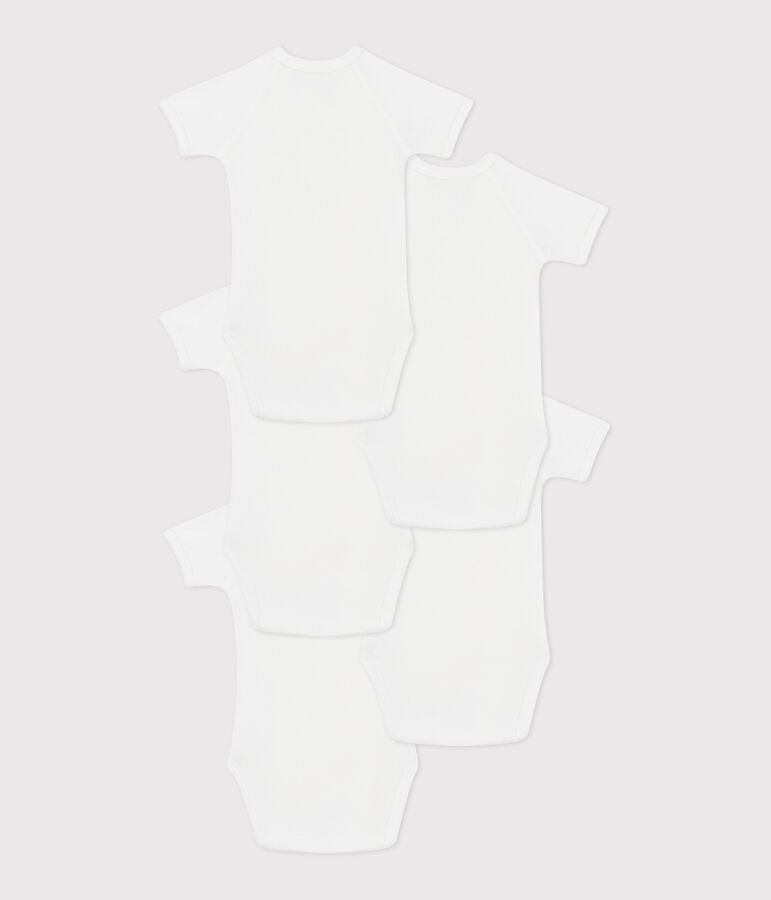 Juego de 5 bodis cruzados de algod&oacute;n de manga corta para beb&eacute; variante 1
