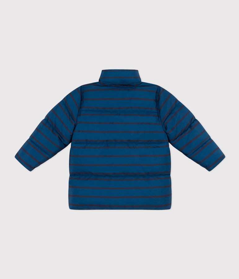 Chaqueta acolchada con capucha retr&aacute;ctil de ni&ntilde;o azul/azul