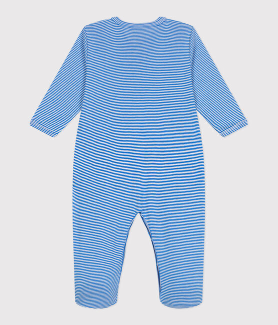 Pijama de algodón a rayas para bebé DELPHINIUM/ MARSHMALLOW