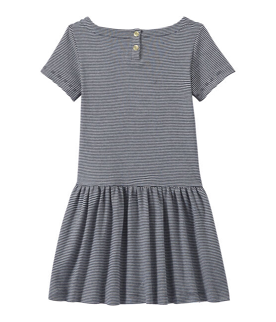 Vestido milrayas para niña azul SMOKING/blanco LAIT