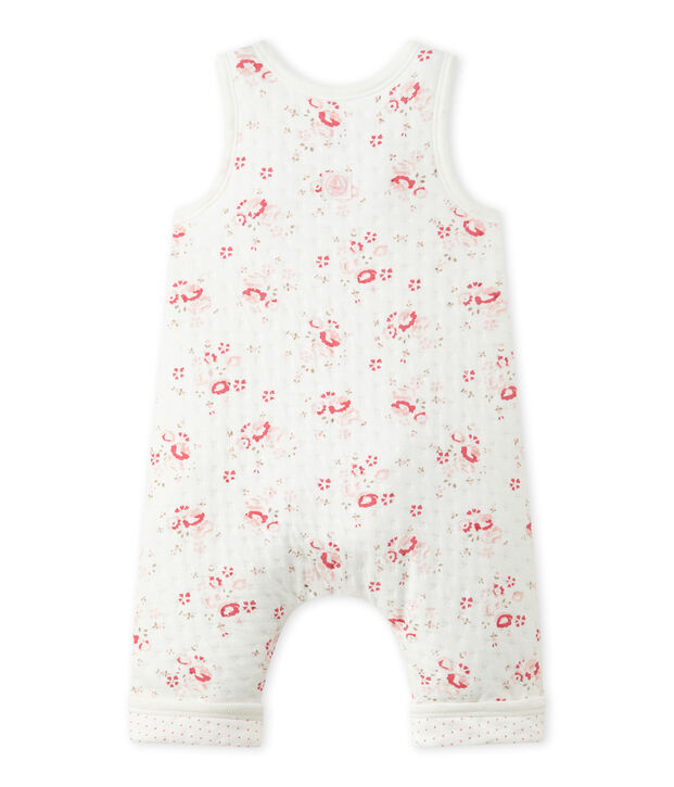 Peto en t&uacute;bico acolchado para beb&eacute; ni&ntilde;a blanco/multicolor