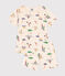 Pijama infantil corto de algodón con estampado de deportes blanco AVALANCHE/ MULTICO
