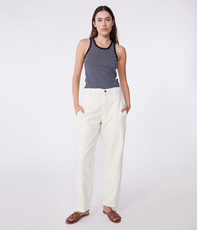 Camiseta de tirantes La Ic&oacute;nica de algod&oacute;n a rayas para mujer azul/blanco