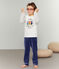 Pijama de terciopelo para niño pequeño azul MEDIEVAL/gris POUSSIERE/ MULTICO