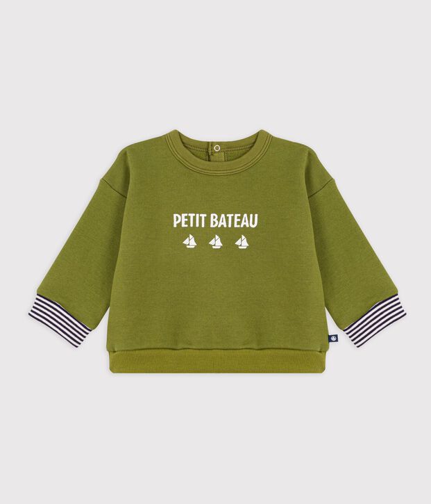 Sudadera de algod&oacute;n con estampado de Petit Bateau vintage para beb&eacute; verde