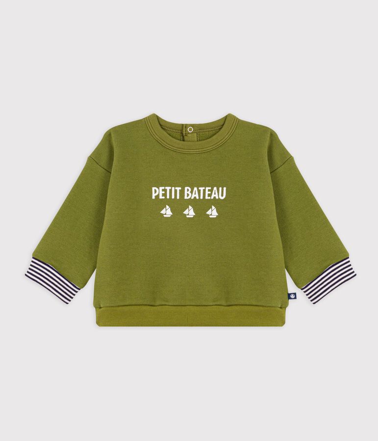 Sudadera de algod&oacute;n con estampado de Petit Bateau vintage para beb&eacute; verde