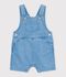 Peto corto de tejido denim ligero para beb&eacute; azul
