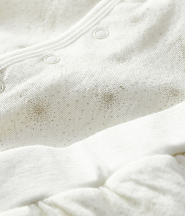 Conjunto de dos piezas para beb&eacute; de t&uacute;bico blanco/gris