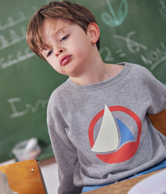 Sudadera de muletón para niño gris CHATON CHINE