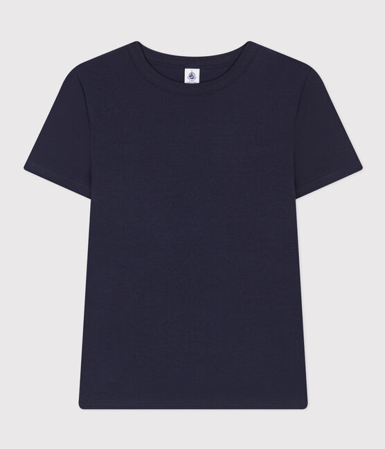 Camiseta L'ICONIQUE con cuello redondo de algodón de mujer azul SMOKING