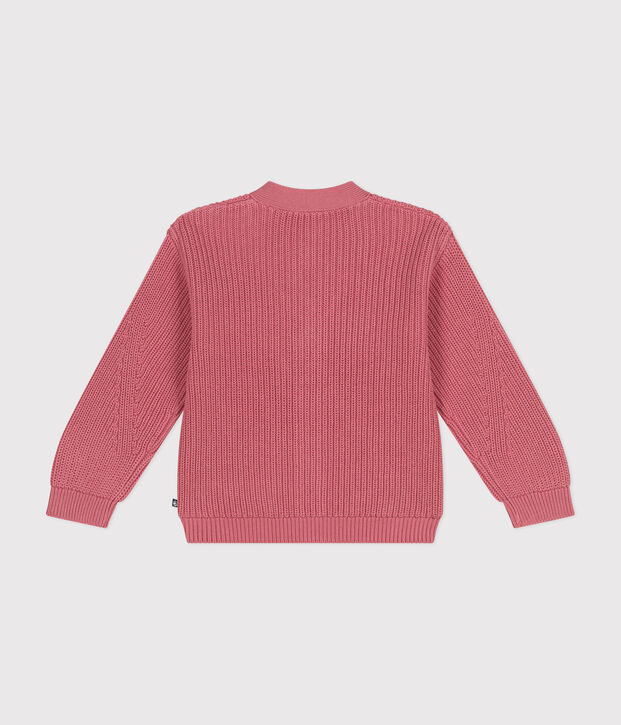 C&aacute;rdigan de algod&oacute;n para ni&ntilde;a rosa