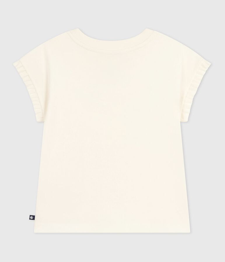 Camiseta infantil estampada de manga corta crudo