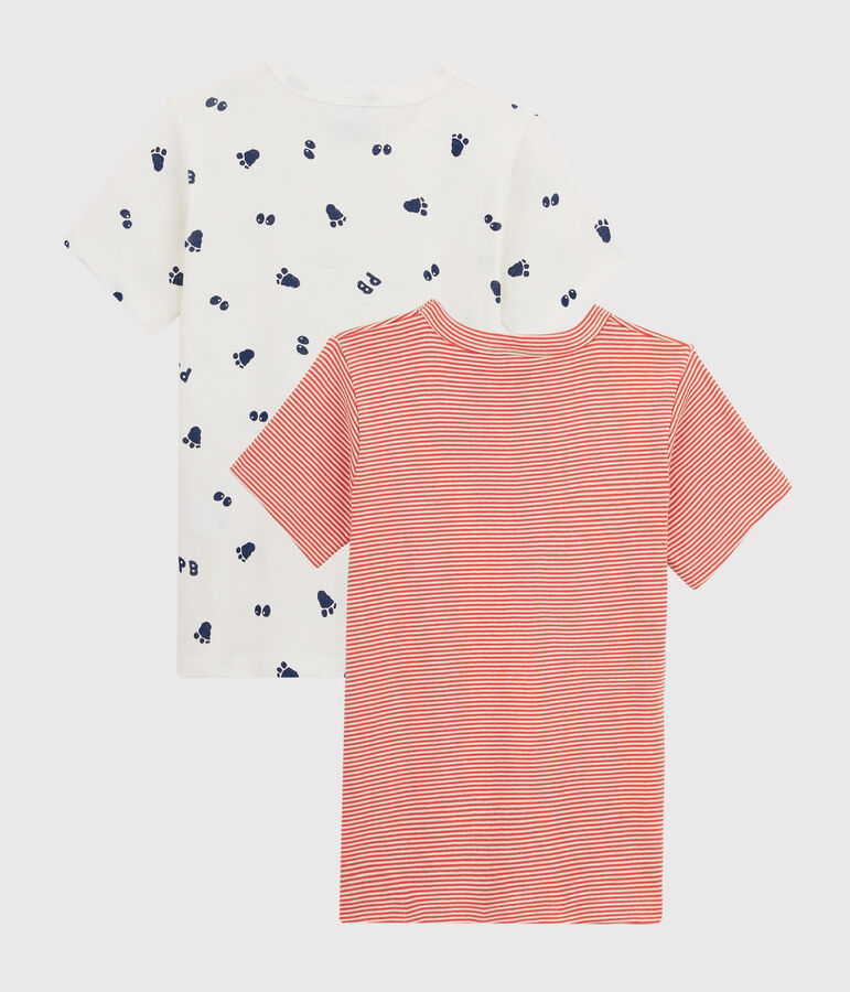 Juego de 2 camisetas de manga corta con estampado de pata de yeti de ni&ntilde;o peque&ntilde;o multicolor
